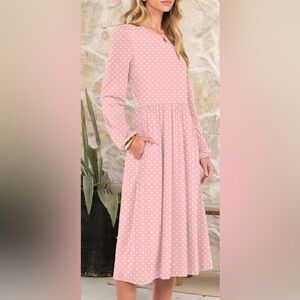 NWT- Medium A Line Comfortable Tunic
Casual Loose Dresses Long Sleeve Round Neck